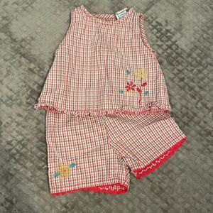 VINTAGE Plaid Sleeveless Top and Shorts Set